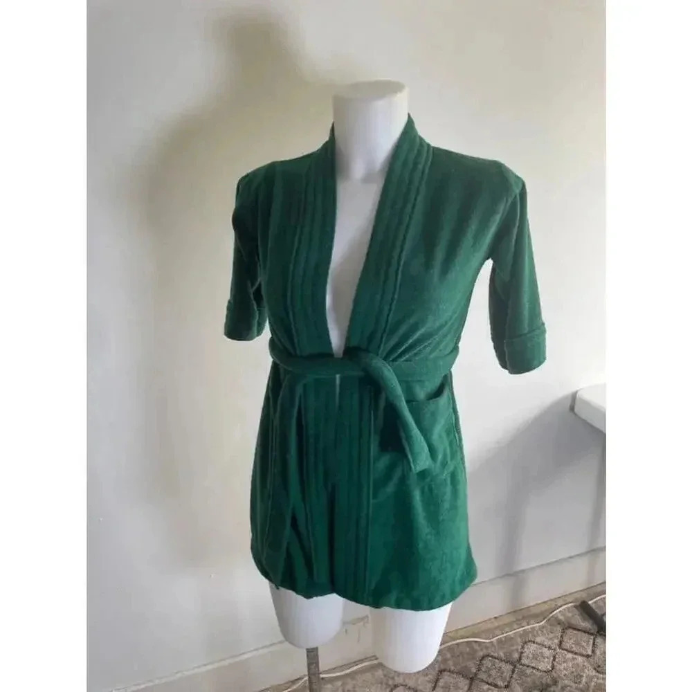 Unisex Vintage Le Tigre Green Short‎ Sleeve Robe Size 6/7 0070